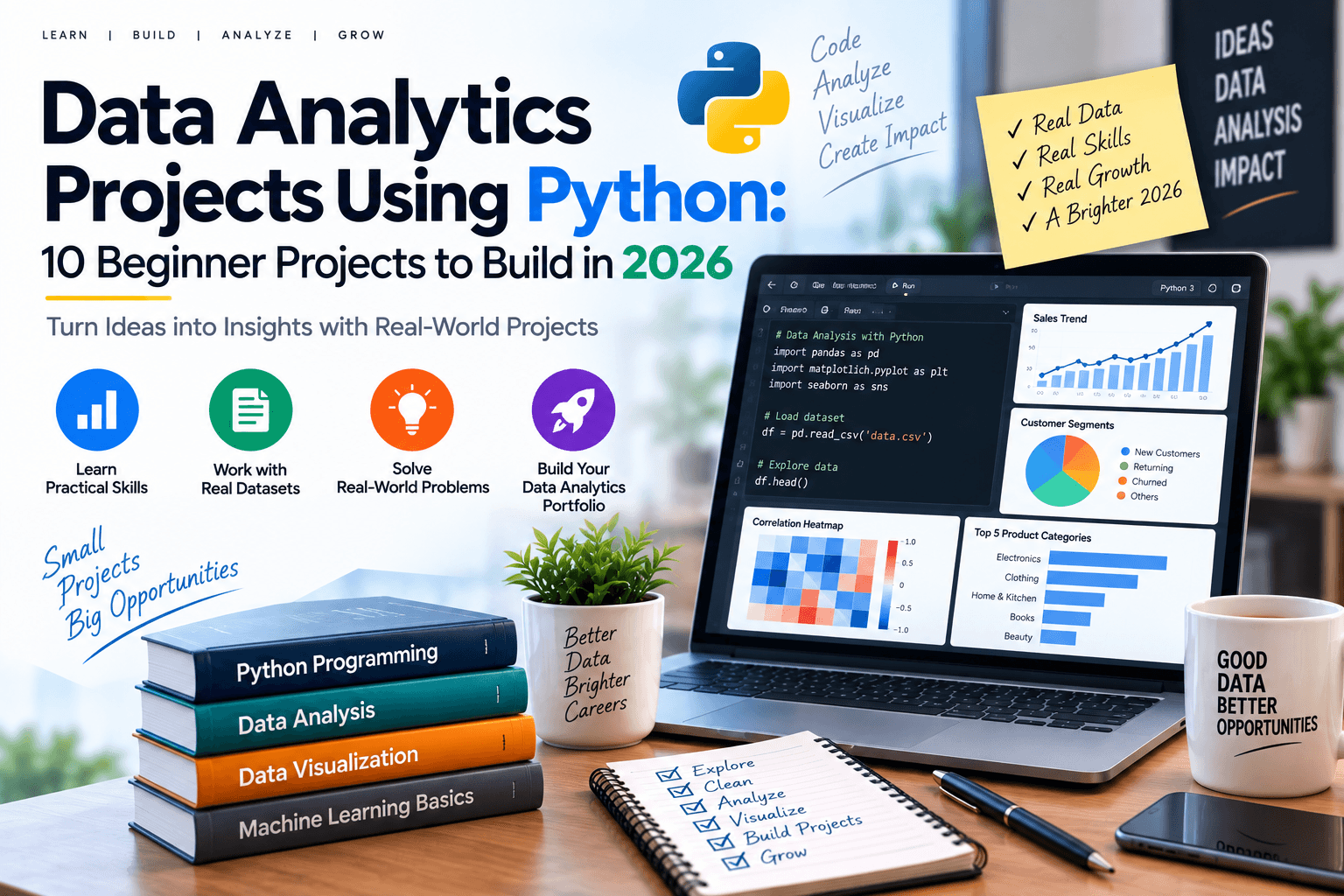 Data Analytics Projects Using Python: 10 Beginner Projects to Build in 2026